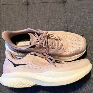 Hoka March 6 Women's Shoes in Light Pink and White
